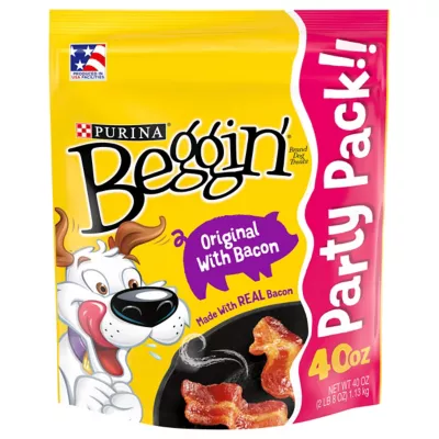 Purina Beggin' Bacon Flavor Real Meat Dog Strip Treats, 40 Oz.