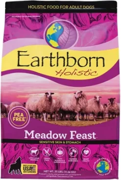Earthborn Holistic Meadow Feast Adult Sensitive Skin And Stomach Grain-Free Lamb Recipe Dry Dog Food