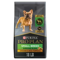 Purina Pro Plan Small Breed Dog Food With Probiotics For Dogs, Shredded Blend Chicken & Rice Formula - 18 Lb. Bag