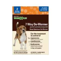 Sentry 7-Way Dewormer Treats For Small Dogs, 2 Ct.