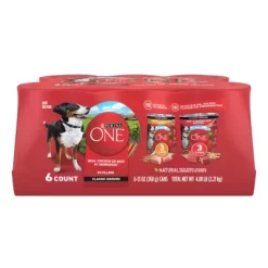 Purina ONE Natural Pate Wet Dog Food Variety Pk., SmartBlend Chicken Entree & Beef Entree - (6) 13 Oz. Cans