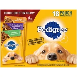 Pedigree Choice Cuts Adult Chicken, Beef, Pasta And Vegetables In Gravy Wet Dog Food Variety Pack, 3.5 Oz. Can, Pack Of 18