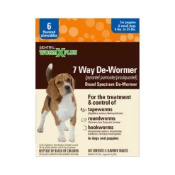 Sentry 7-Way Dewormer Treats For Small Dogs, 6 Ct.