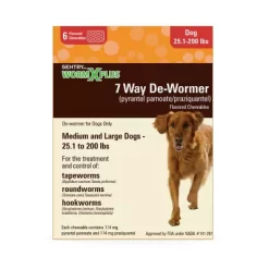 Sentry 7-Way Dewormer Treats For Large Dogs, 6 Ct.
