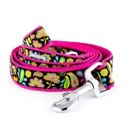 Worthy Dog Floral Paisley Dog Lead, 1 In. X 5 Ft.