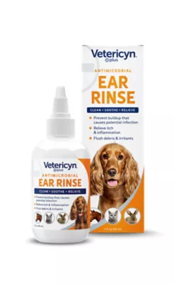 Vetericyn Plus Antimicrobial Ear Rinse For Dogs And Cats, 3-ounce