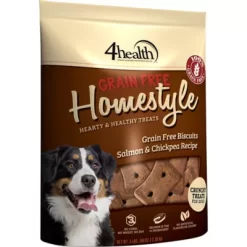 4health Grain Free Homestyle Salmon And Chickpea Recipe Dog Biscuit Treats, 5 Lb.