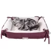 Armarkat 2-In-1 Cat Pet Bed And Fleece Cat Mat, Burgundy/Ivory
