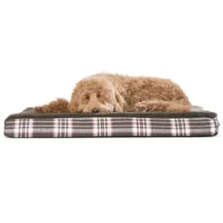 FurHaven Faux Sheepskin And Plaid Deluxe Orthopedic Mattress Pet Bed