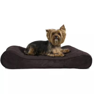 FurHaven Microvelvet Luxe Lounger Orthopedic Medium Pillow Pet Bed, Espresso