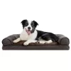 FurHaven Faux Fleece And Chenille Soft Woven Pillow Pet Bed
