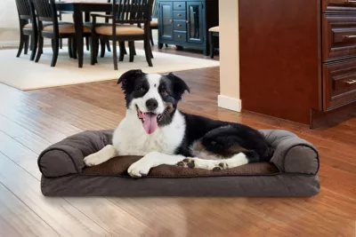 FurHaven Faux Fleece And Chenille Soft Woven Pillow Pet Bed - Image 2