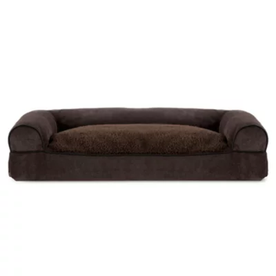 FurHaven Faux Fleece And Chenille Soft Woven Pillow Pet Bed - Image 3