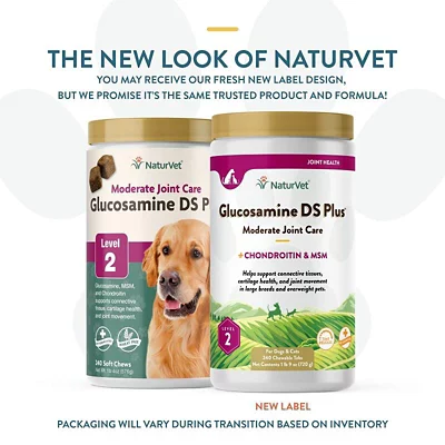 NaturVet Glucosamine DS Plus Level-2 Chewable Hip And Joint Supplement Tablets For Dogs, 3 G, 240 Ct. - Image 2