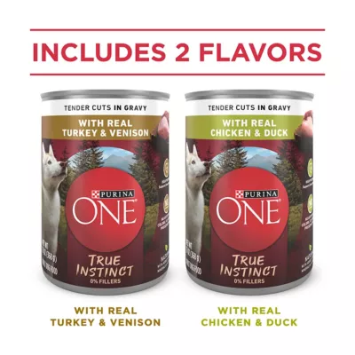 Purina ONE SmartBlend Adult Turkey, Venison, Chicken And Duck Cuts In Gravy Wet Dog Food Variety Pack, 13 Oz. Can, Pack Of 12 - Image 6