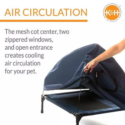 K&H Pet Products Pet Cot House, Large, Navy Blue, 30 In. X 42 In. X 32 In. - Image 5