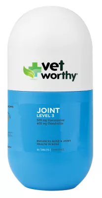 Vet Worthy Level 3 Chewable Hip And Joint Supplement Tablets For Dogs, 5 Oz., 60 Ct.