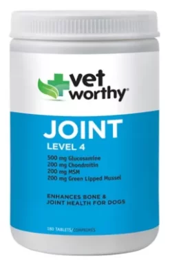 Vet Worthy Level 4 Chewable Hip And Joint Supplement Tablets For Dogs, 15 Oz., 180 Ct.