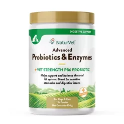 NaturVet Advanced Probiotics Enzymes Powder Digestive Supplement For Dogs, 1.22 Lb.