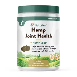 NaturVet Hemp Joint Health Hip And Joint Supplement For Dogs, 1.04 Lb., 120 Ct.