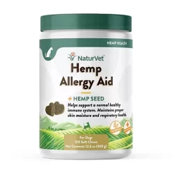 NaturVet Hemp Allergy Aid Plus Hemp Seed Supplement For Dogs, 120 Ct.