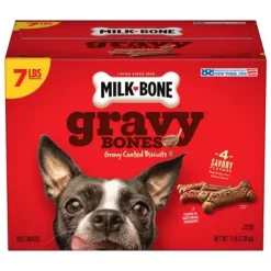 Milk Bone GravyBones Small Chicken, Beef, Liver And Bacon Flavor Dog Biscuit Treats, 7 Lb.