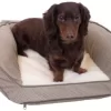 Precious Tails Curved Orthopedic Memory Foam Herringbone Sofa Pet Bed, 2421HBTN-GRY