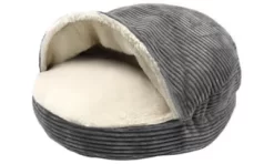 Precious Tails Cozy Corduroy And Sherpa Lined Cave Pet Bed, STHB25-CML