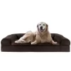 FurHaven Faux Fleece And Chenille Soft-Woven Cooling Sofa Pet Bed