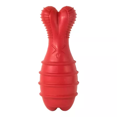 Petstages Grunt Fetch Stick Bunny Dog Toy, Red