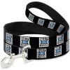 Buckle-Down Built For Tough Dog Leash, 1 In. X 4 Ft., Black/White/Blue