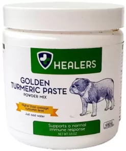 Healers Turmeric Golden Paste Immune System Support Dog Supplement, Powder Mix, 3.5 Oz.
