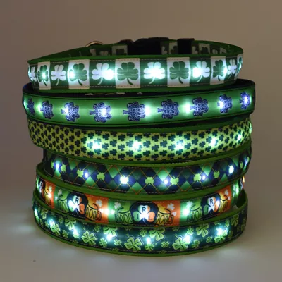 Yellow Dog Design Shamrock Kelly LED Dog Collar - Image 3