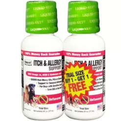 Liquid-Vet K9 Itch And Allergy Support Unflavored Skin And Coat Supplement For Dogs, 8 Oz., 2 Ct.