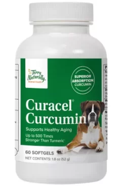 Terry Naturally Animal Health Curacel Curcumin-Optimal Cellular Support Soft Gels Supplement For Dogs, 60 Ct.