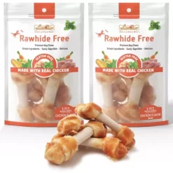 LuvChew Grain And Rawhide Free Medium Chicken And Vegetables Flavor Dog Bone Chew Treats, 5 Ct., 2 Pack