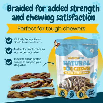 Hotspot Pets 6 In. All Natural Braided Premium Bully Stick Dog Chew Treats, 6 Ct. - Image 6