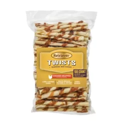 Retriever Twists Chicken-Wrapped Rawhide Dog Chew Treats, 100 Ct.