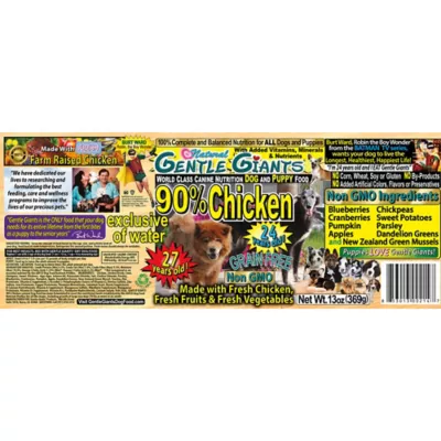 Gentle Giants Natural NON-GMO Dog And Puppy Chicken Pate Wet Dog Food, 13 Oz. Can, Pack Of 12 - Image 2