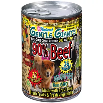 Gentle Giants Natural NON-GMO Dog And Puppy Beef Pate Wet Dog Food, 13 Oz. Can, Pack Of 12