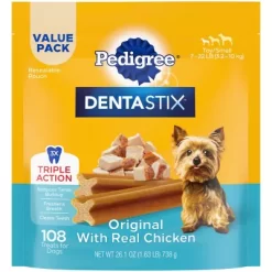 DENTASTIX Chicken Flavor Dental Care Dog Treats For Toy/Small Dogs, 108 Ct.