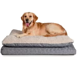 Retriever Rectangular Plaid Orthopedic Pillow-Top Pet Bed, Large
