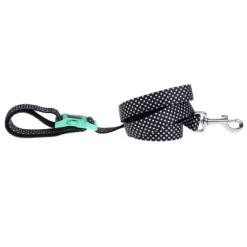 DOOG Pongo Neoprene 'Clip-It' Hands-Free Dog Lead, Black With White Spots Leash