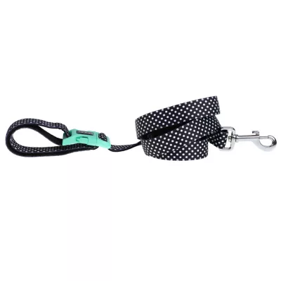 DOOG Pongo Neoprene 'Clip-It' Hands-Free Dog Lead, Black With White Spots Leash