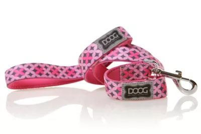 DOOG Toto Neoprene Dog Lead, Pink With Black Stars Leash