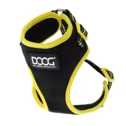 DOOG Bolt Black With Yellow Neon Trim Neoflex Neoprene Dog Harness