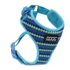 DOOG Pluto Blue With Blue And Green Chevron Neoflex Neoprene Dog Harness