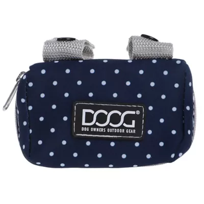 DOOG Stella Neoprene Walkie Dog Walking Pouch With Tidy Bags Pick-up Poop Bags, Navy With White Polka Dots - Image 2