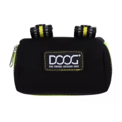 DOOG Bolt Neoprene High Visibility Walkie Dog Walking Pouch With Tidy Bags Pickup Poop Bags, Black With Neon Yellow Trim