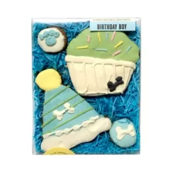 Bubba Rose Biscuit Co. Peanut Butter And Carob Flavor Birthday Boy Dog Treat Box